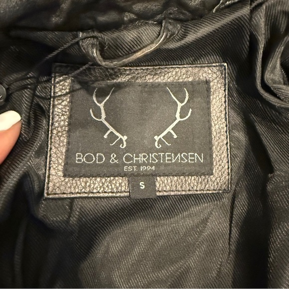 Bod & Christensen Blake Black 100% Genuine Leather Moto Biker Jacket Womens NWT - Picture 9 of 12